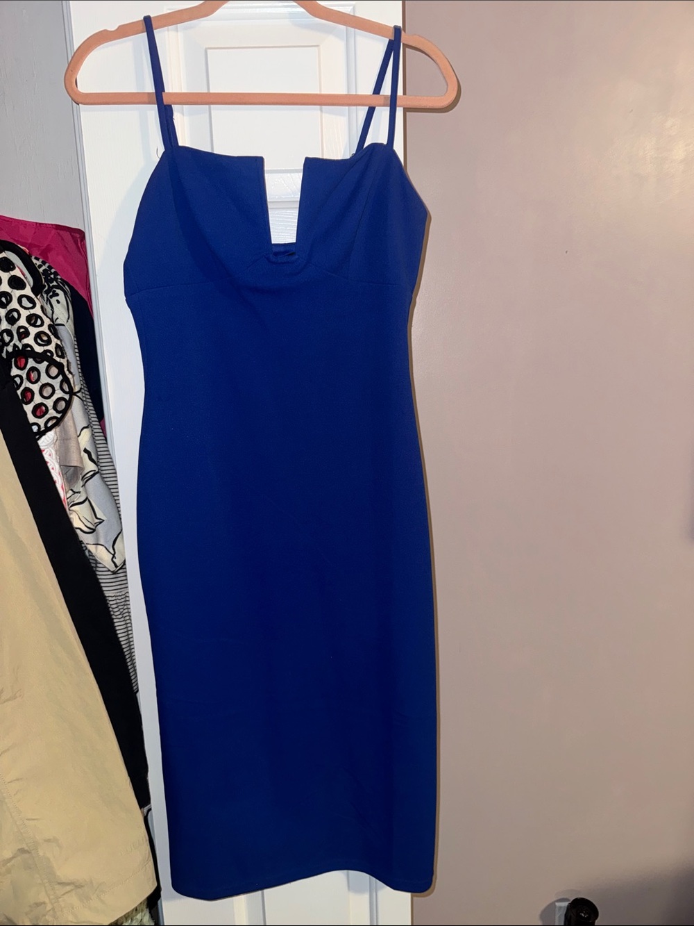 Lulu's Cobalt Blue Spaghetti Strap Midi Dress